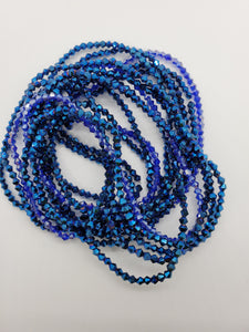 Blue Glass elastic waist beads