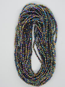 Glass elastic waist beads Chrome
