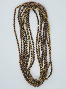 Glass elastic waist beads bronze