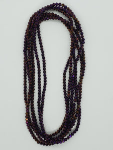 Glass elastic waist beads purple/gold