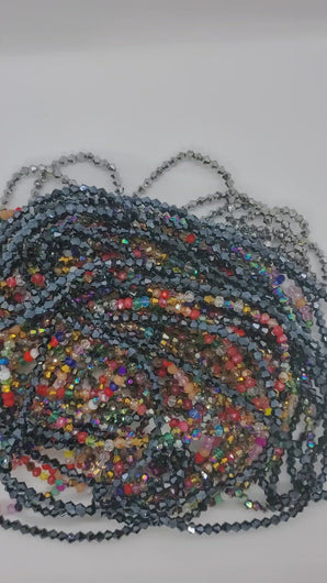 Glass elastic waist beads